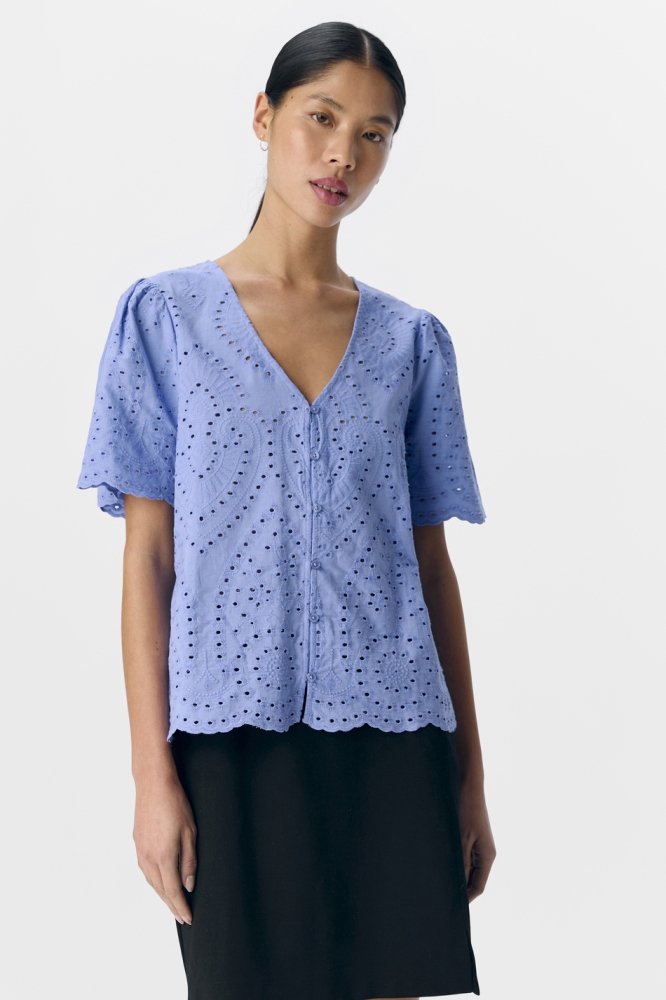 OBJBITTEN S/S RE V-NECK TOP DIV 23046824 Jacaranda
